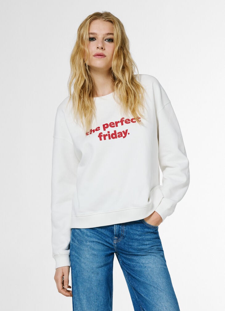Pepe Jeans Crew Neck Sweatshirt With Printed Text