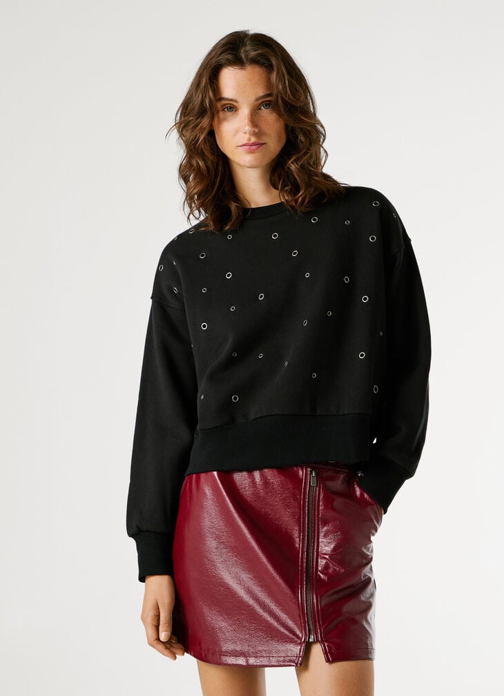 Pepe Jeans Crew Neck Sweatshirt With Studs