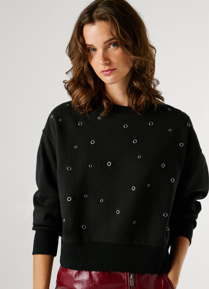 Pepe Jeans crew neck sweatshirt with studs