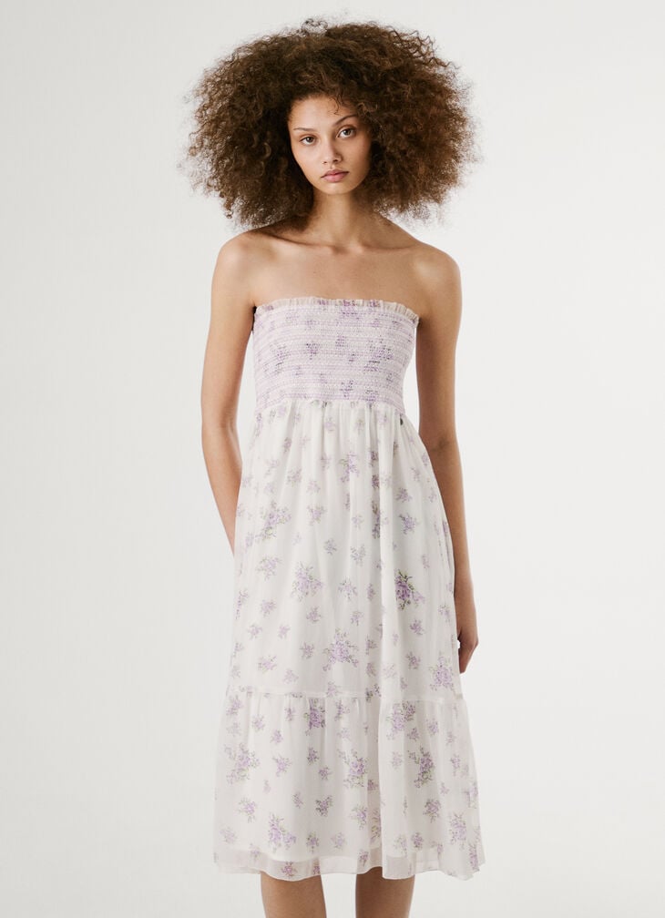 Pepe Jeans Denim Maxi Skirt All-over Floral Print