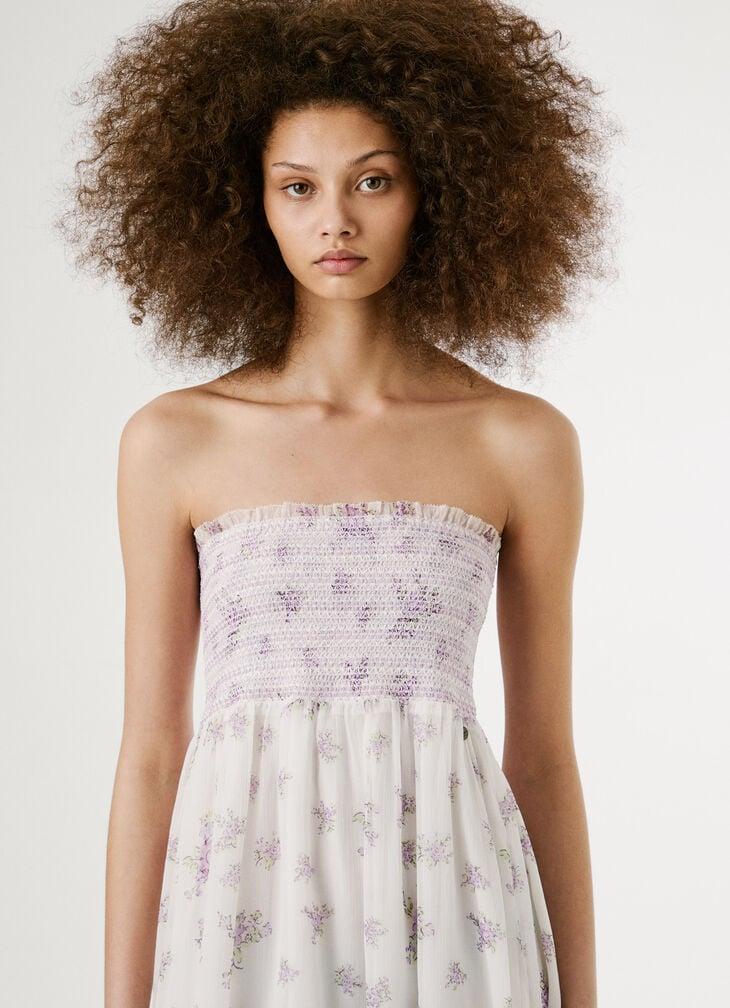 Pepe Jeans Denim Maxi Skirt All-over Floral Print