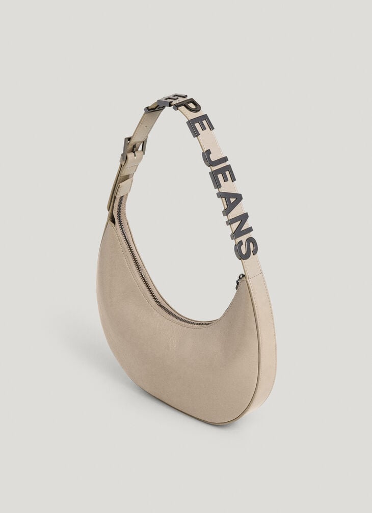 Pepe Jeans Faux Leather Crescent-shaped Handbag