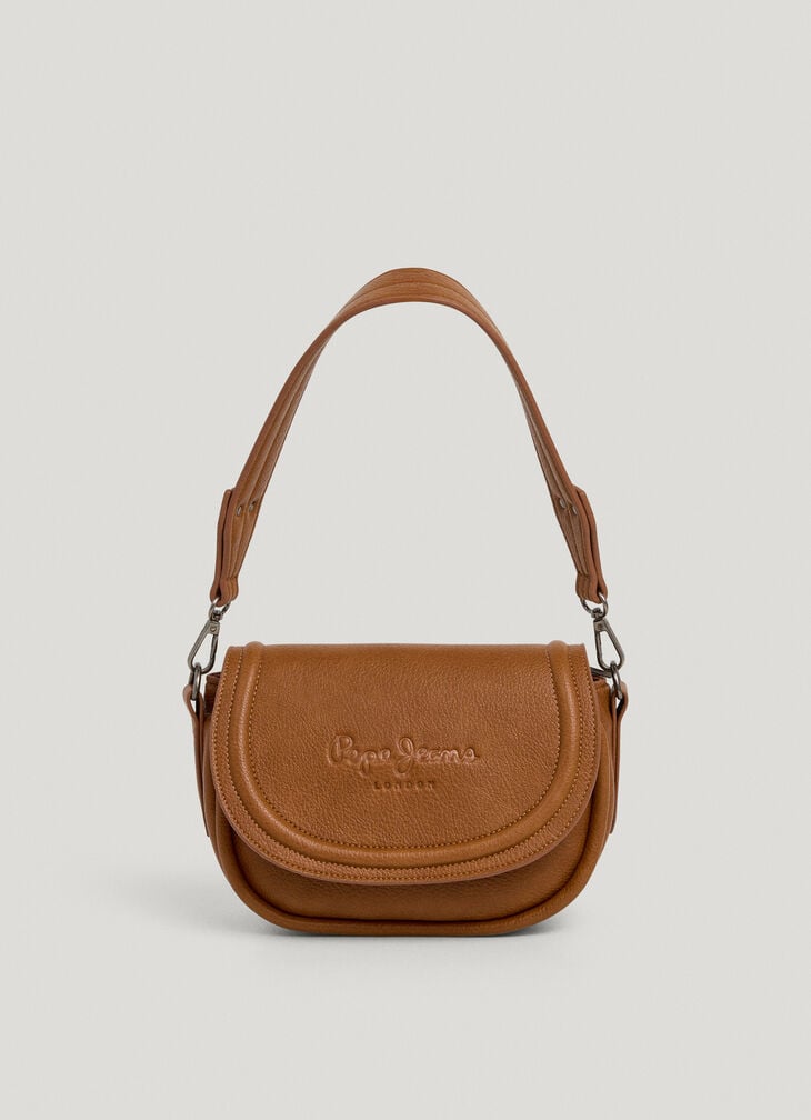 Pepe Jeans Faux Leather Effect Bag With Flap