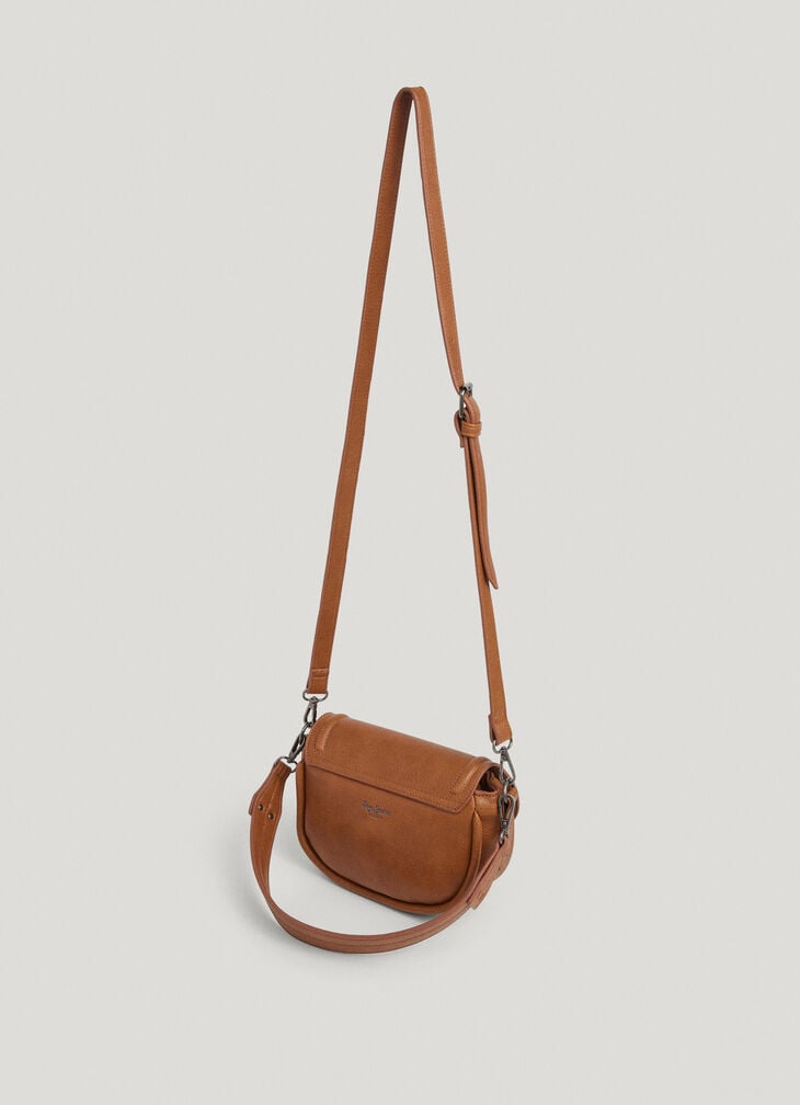 Pepe Jeans Faux Leather Effect Bag With Flap