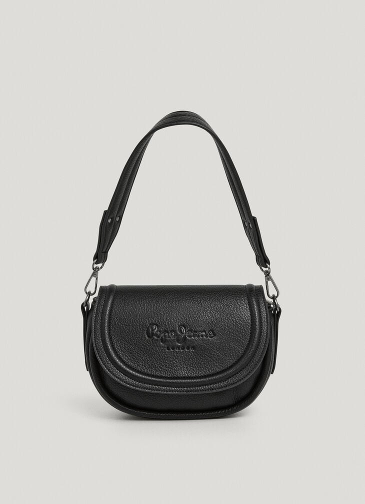 Pepe Jeans Faux Leather Effect Bag With Flap