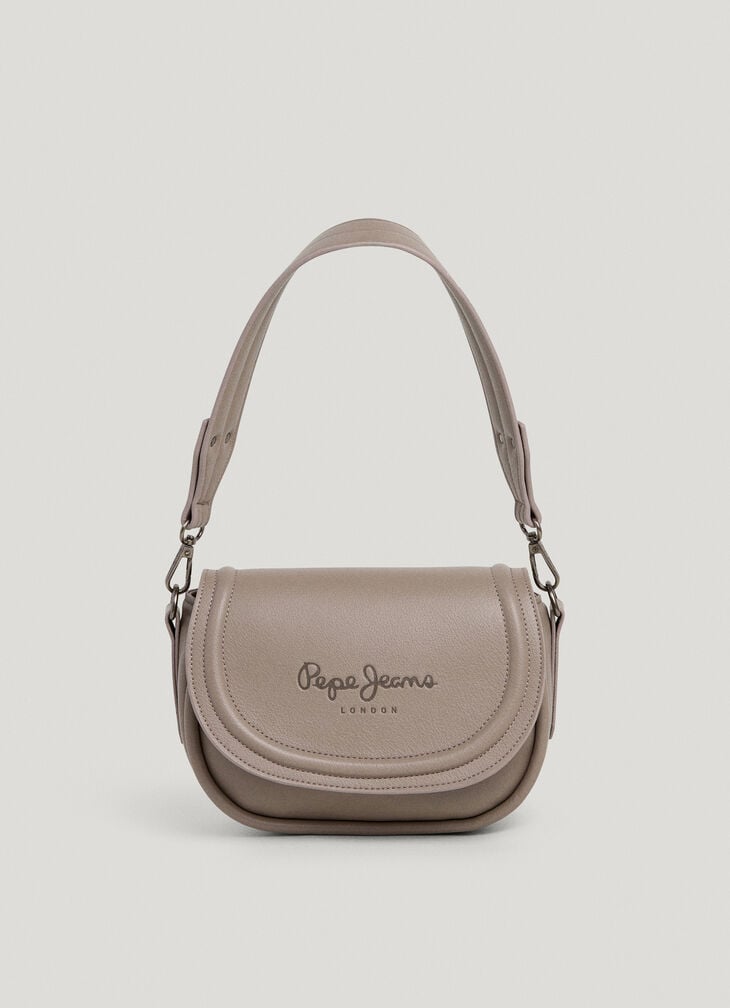 Pepe Jeans Faux Leather Effect Bag With Flap