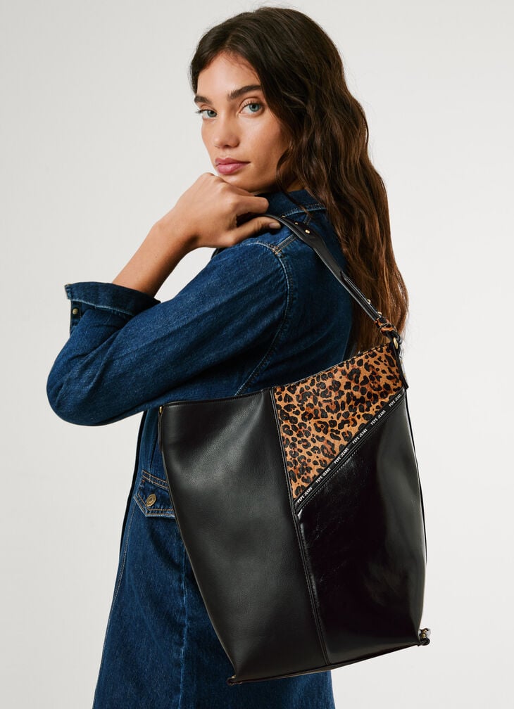 Pepe Jeans faux leather shopper bag