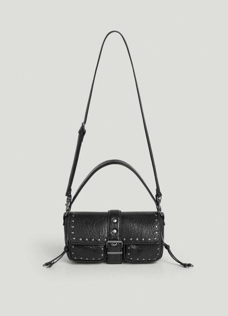 Pepe Jeans Faux Leather Shoulder Bag With Flap