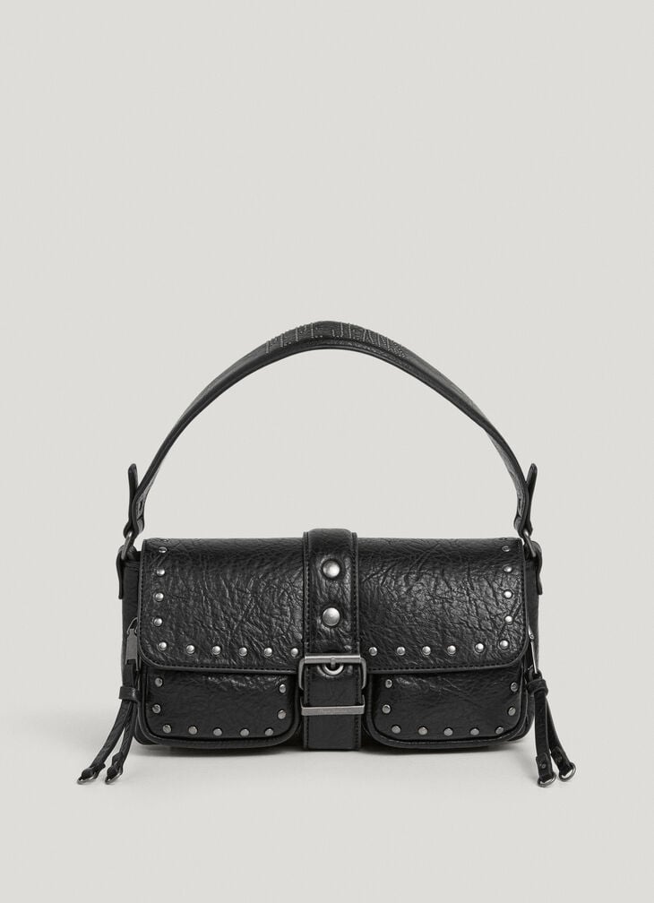 Pepe Jeans faux leather shoulder bag with flap
