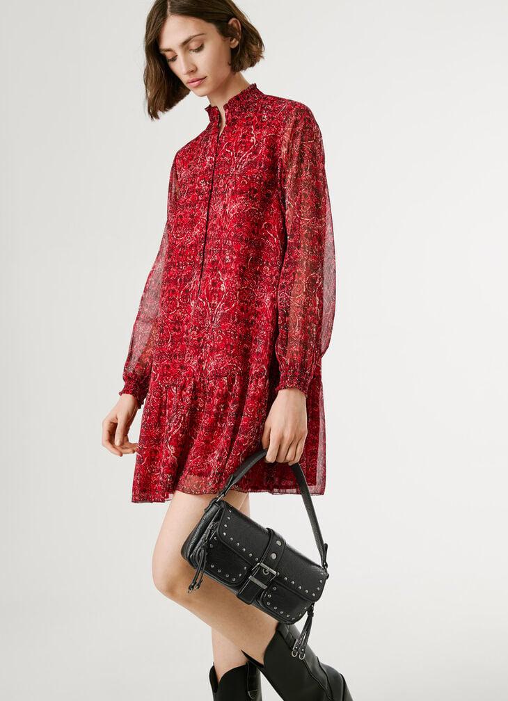 Pepe Jeans Faux Leather Shoulder Bag With Flap