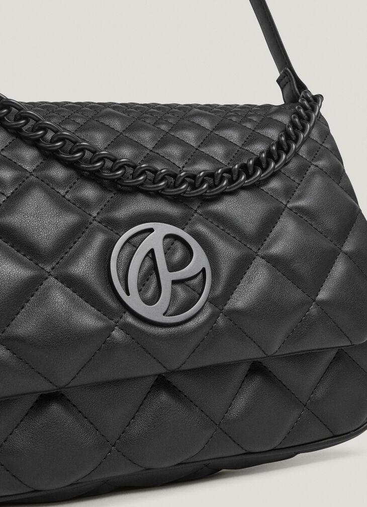 Pepe Jeans Faux Leather Shoulder Bag With Flap