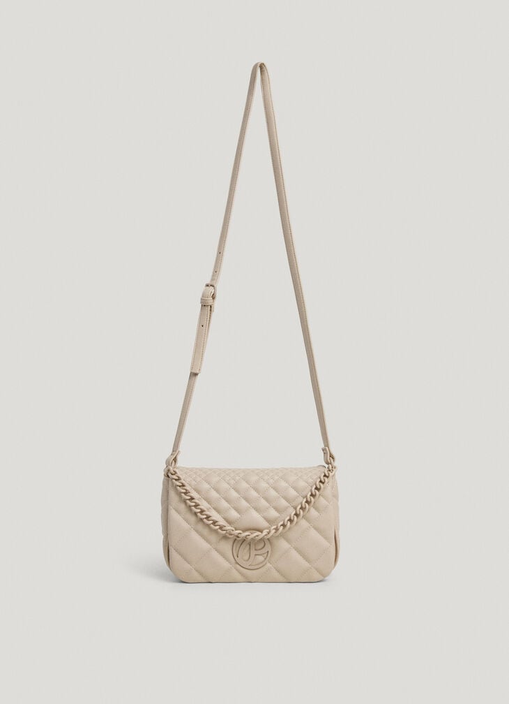 Pepe Jeans Faux Leather Shoulder Bag With Flap