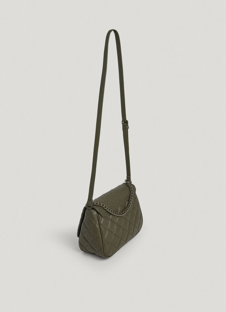 Pepe Jeans Faux Leather Shoulder Bag With Flap