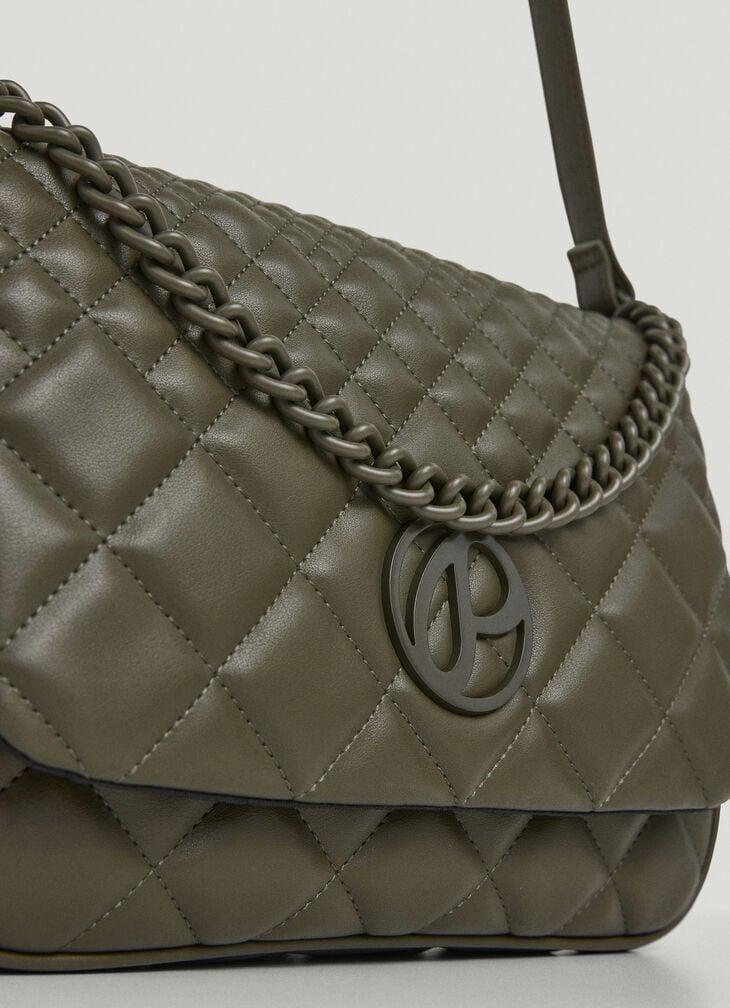 Pepe Jeans Faux Leather Shoulder Bag With Flap