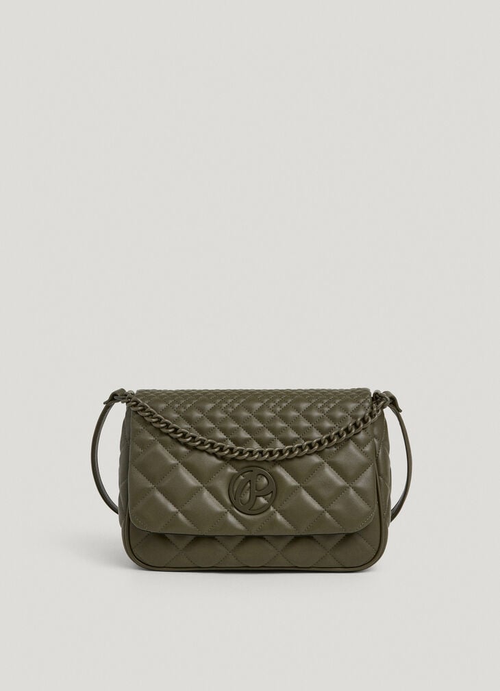 Pepe Jeans faux leather shoulder bag with flap