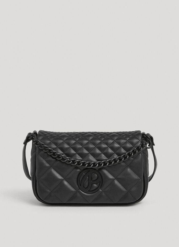 Pepe Jeans faux leather shoulder bag with flap