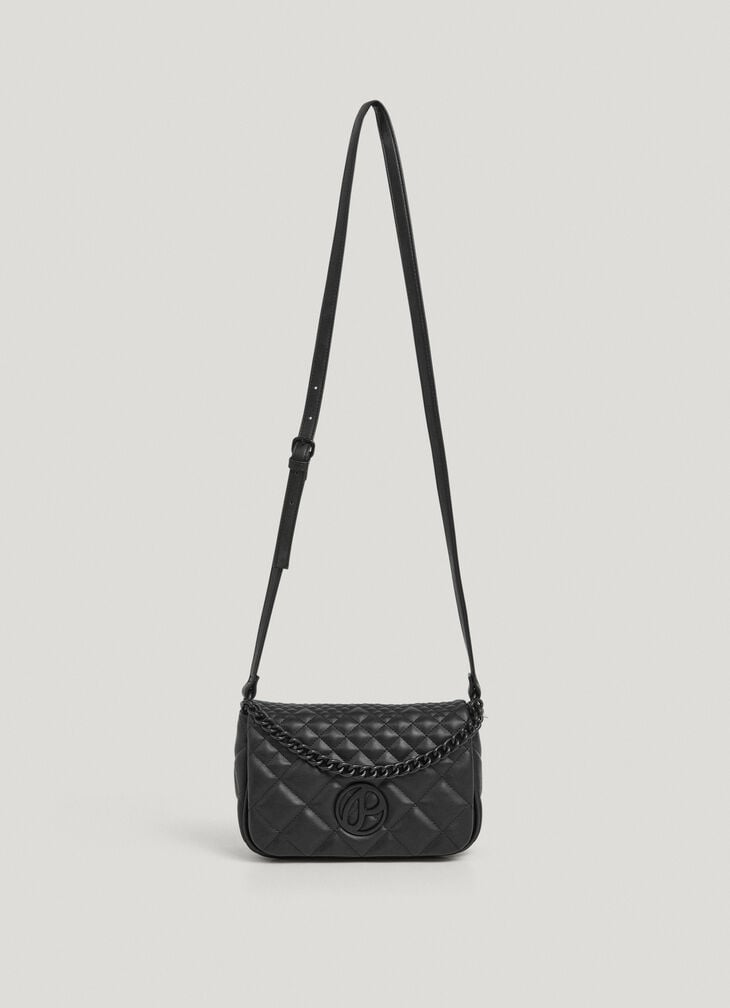 Pepe Jeans Faux Leather Shoulder Bag With Flap