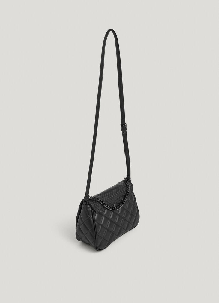 Pepe Jeans Faux Leather Shoulder Bag With Flap