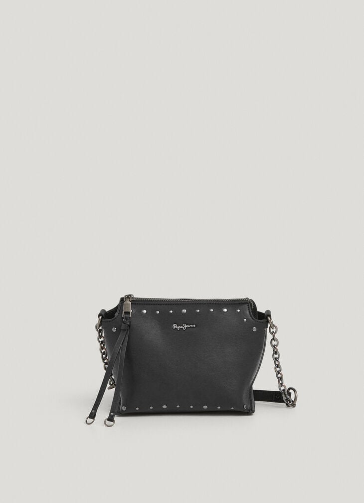 Pepe Jeans faux leather shoulder bag with studs