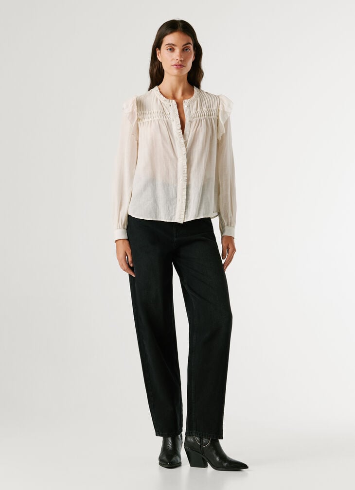 Pepe Jeans Fluid Blouse With Pleated Details