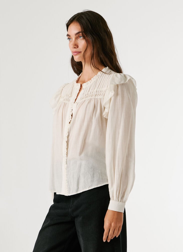 Pepe Jeans Fluid Blouse With Pleated Details