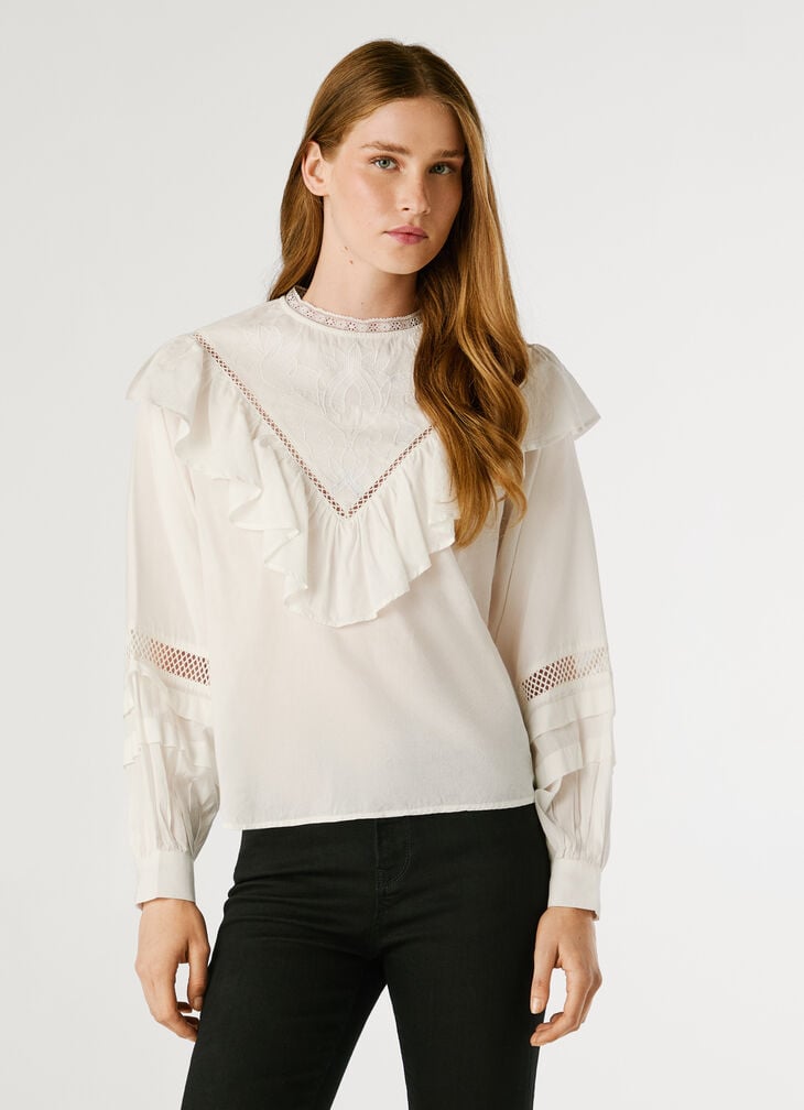 Pepe Jeans Fluid Ruffle Blouse