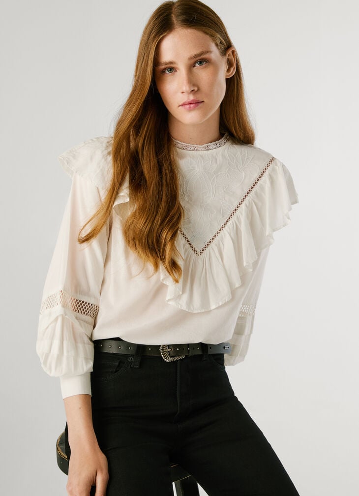 Pepe Jeans fluid ruffle blouse