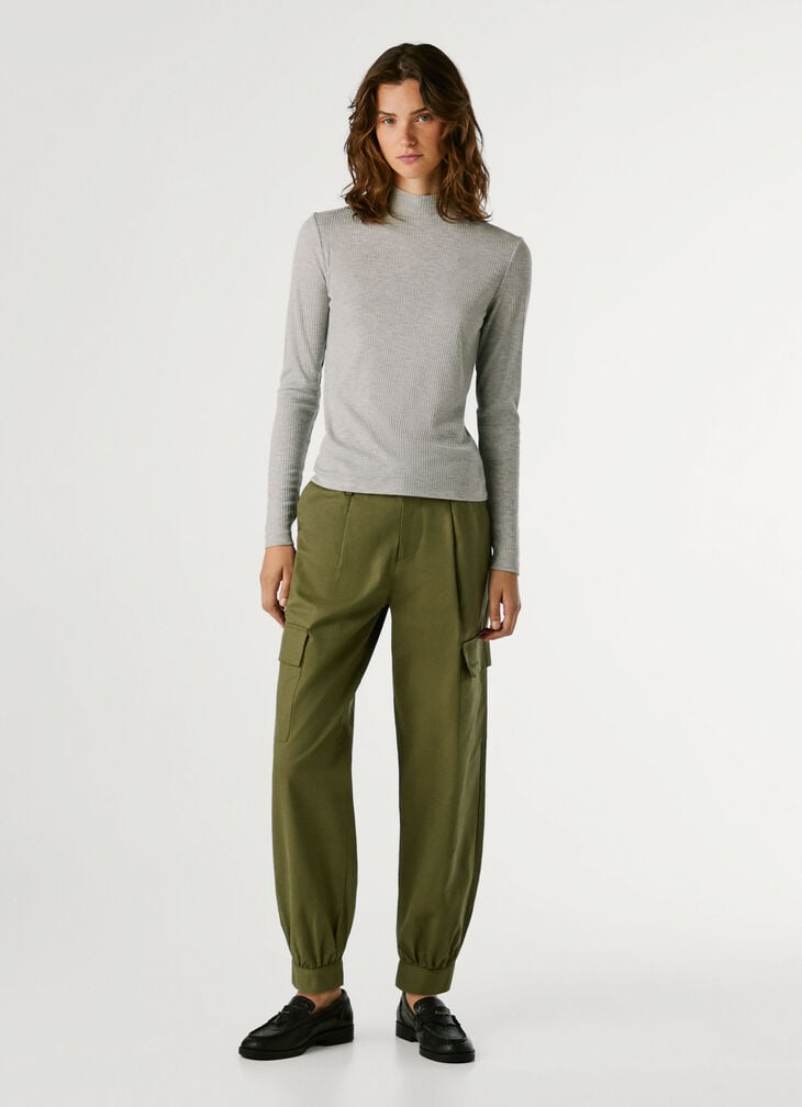 Pepe Jeans High Neck Ribbed T-shirt