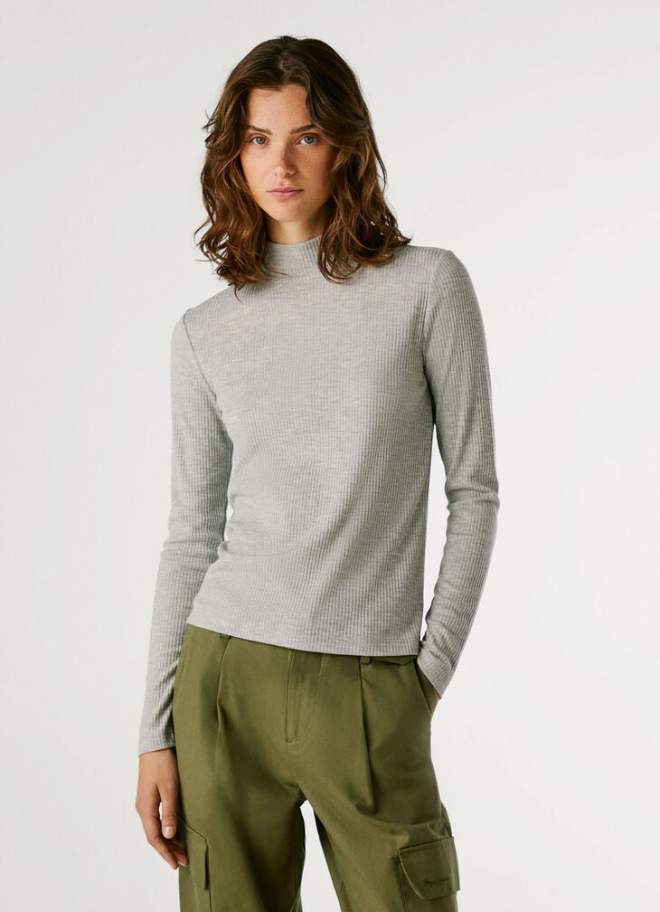 Pepe Jeans High Neck Ribbed T-shirt