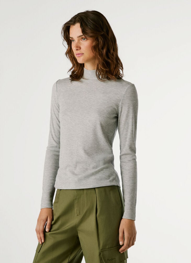 Pepe Jeans High Neck Ribbed T-shirt