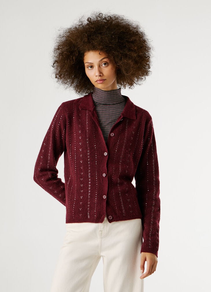 Pepe Jeans Knit Cardigan With Sequins