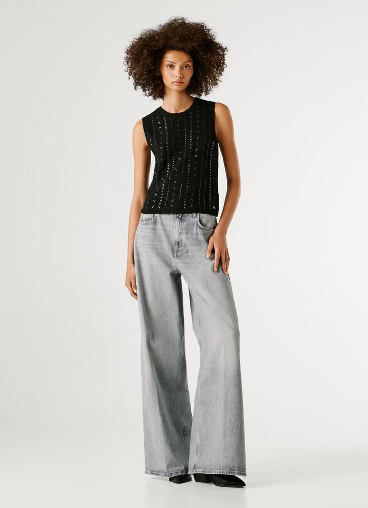 Pepe Jeans Knit Top With Sequins