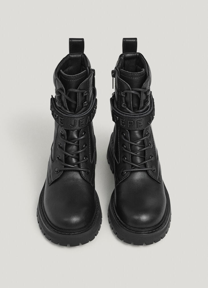 Pepe Jeans Lace-up Closure Leather Boots