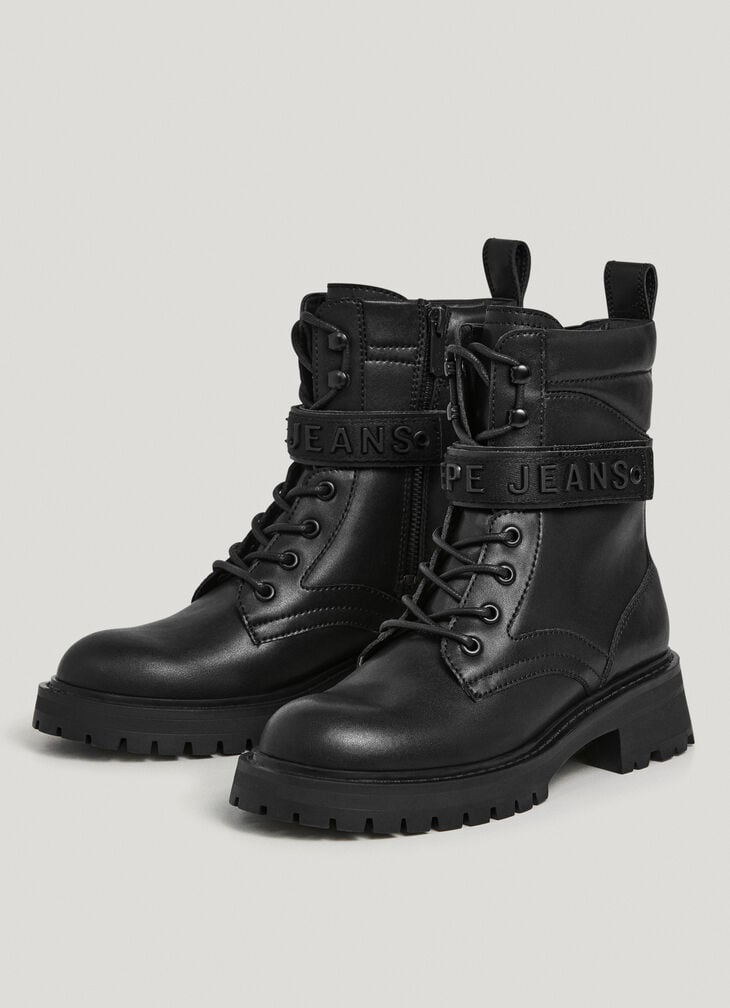 Pepe Jeans Lace-up Closure Leather Boots