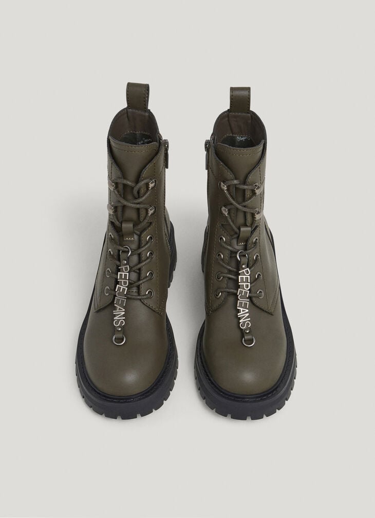 Pepe Jeans Lace-up Closure Leather Boots