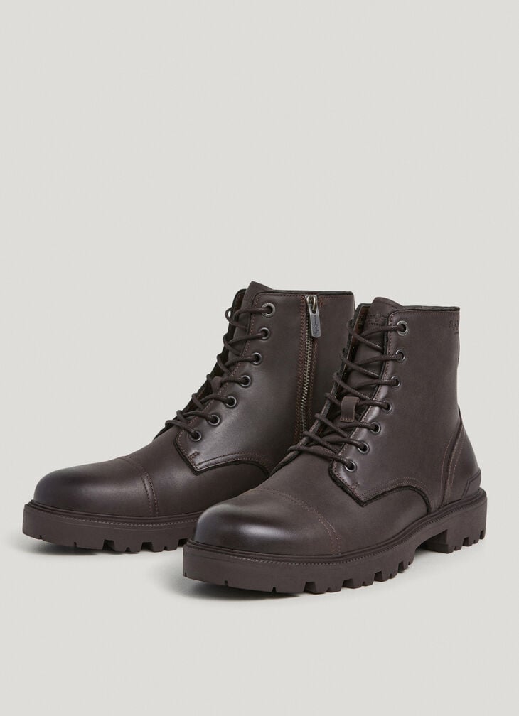 Pepe Jeans Lace-up Closure Leather Boots