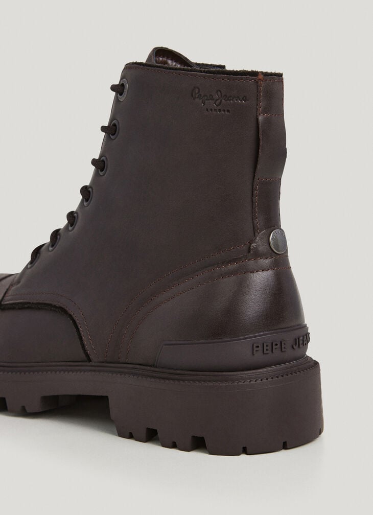 Pepe Jeans Lace-up Closure Leather Boots