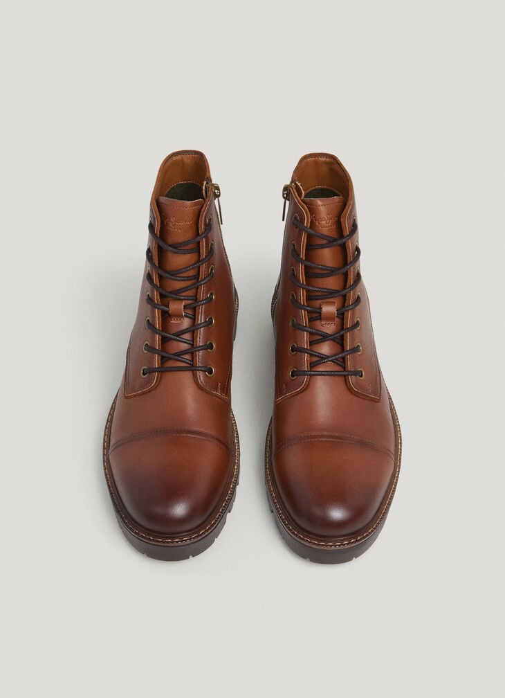 Pepe Jeans Lace-up Closure Leather Boots