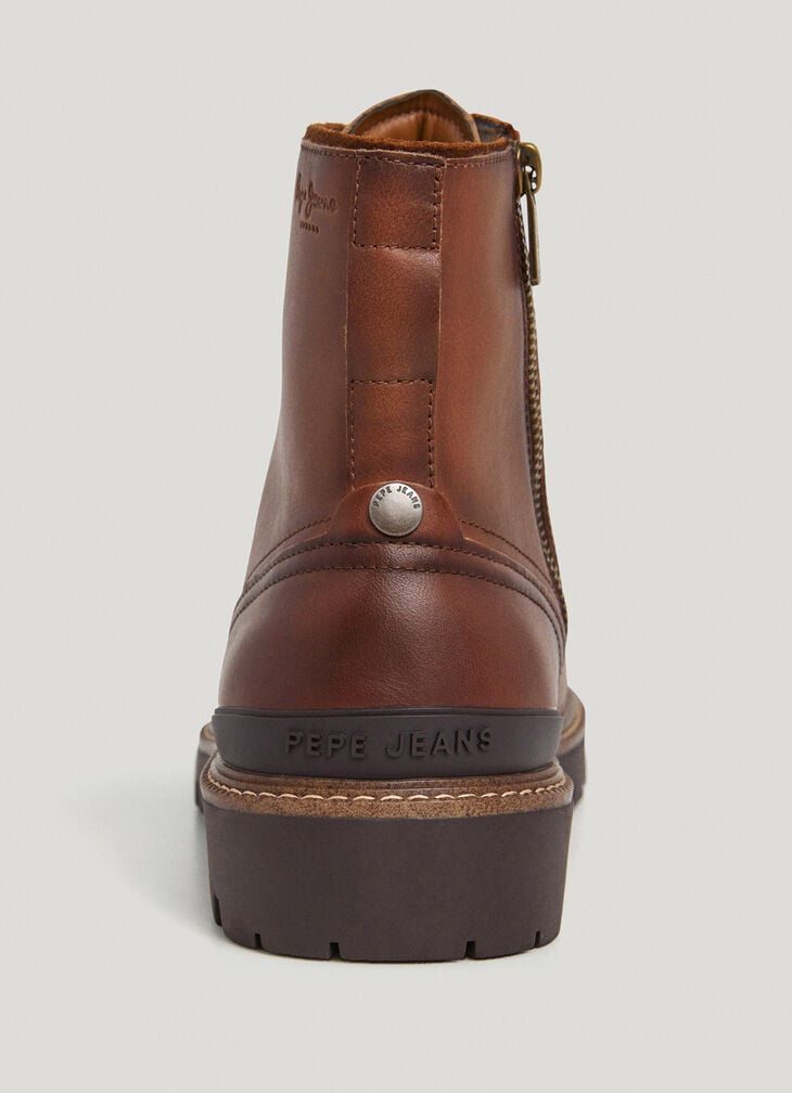 Pepe Jeans Lace-up Closure Leather Boots