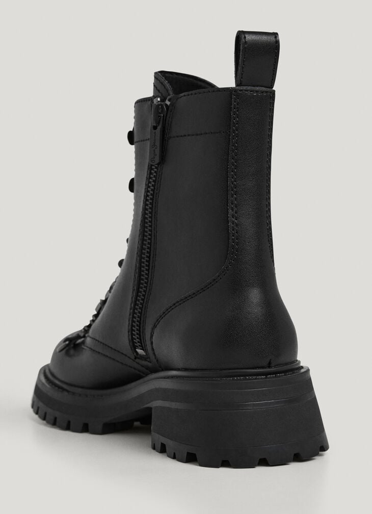 Pepe Jeans Lace-up Closure Leather Boots