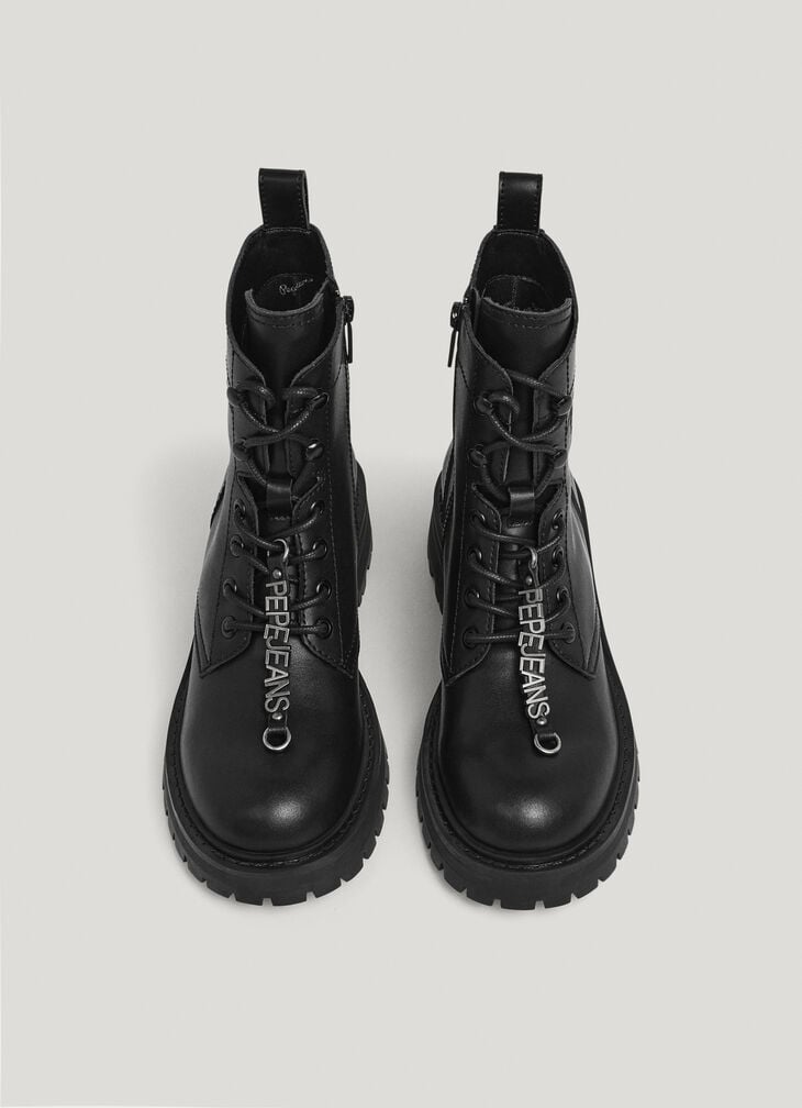 Pepe Jeans Lace-up Closure Leather Boots