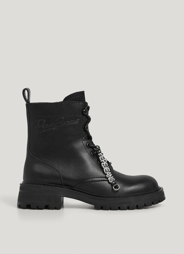 Pepe Jeans lace-up closure leather boots