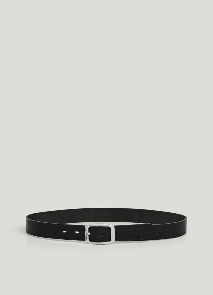 Pepe Jeans Leather Belt With Rectangular Buckle