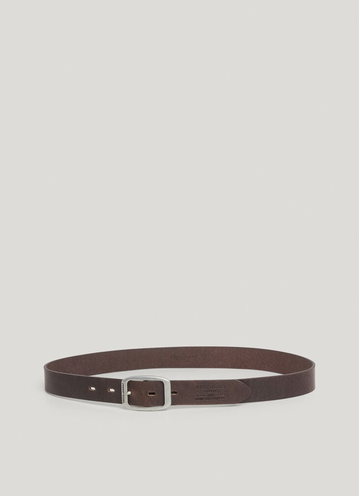 Pepe Jeans Leather Belt With Rectangular Buckle