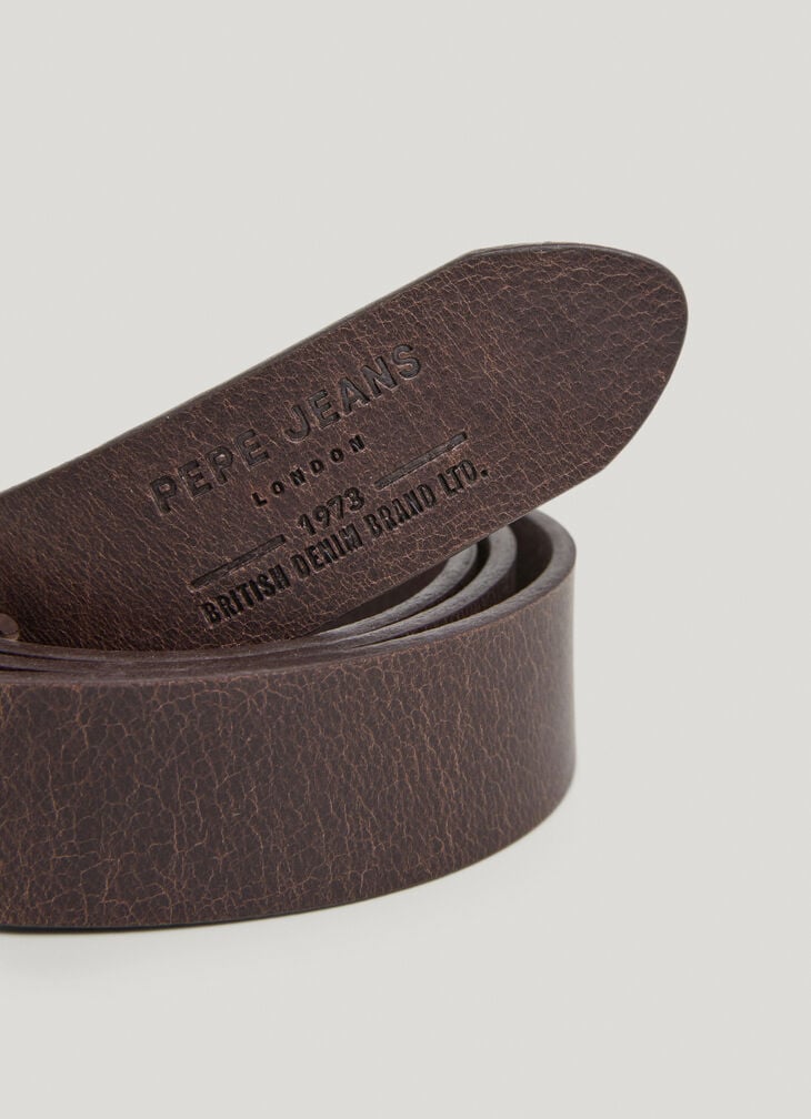 Pepe Jeans Leather Belt With Rectangular Buckle