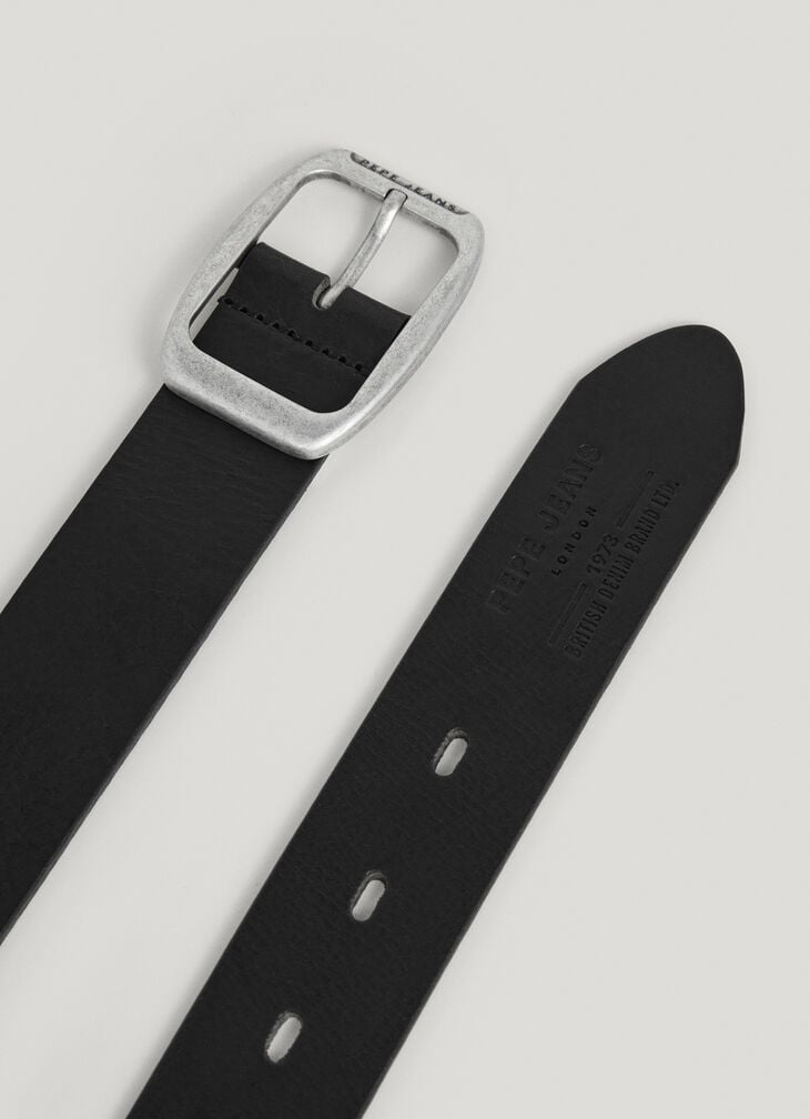 Pepe Jeans Leather Belt With Rectangular Buckle