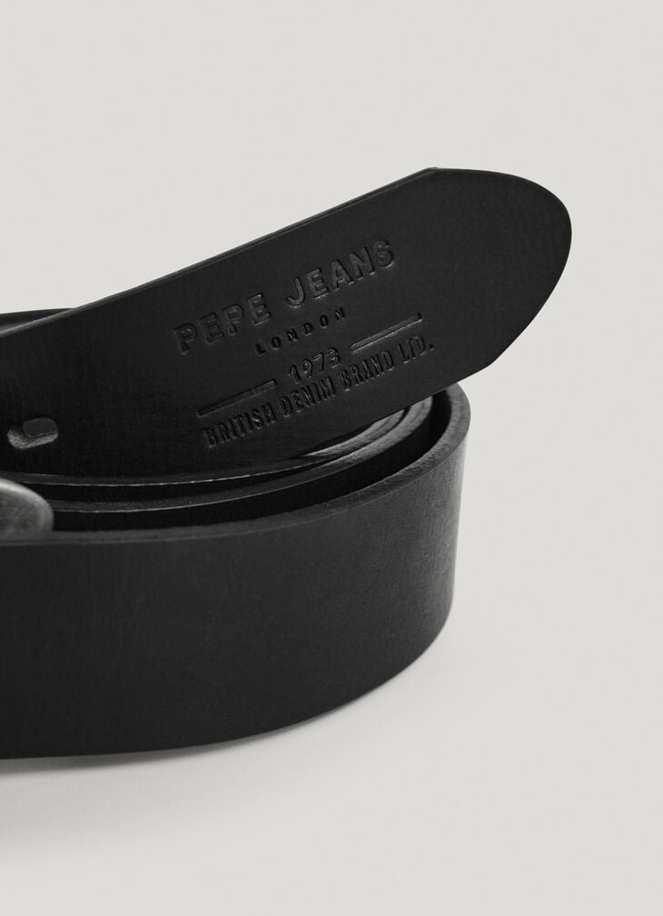 Pepe Jeans Leather Belt With Rectangular Buckle