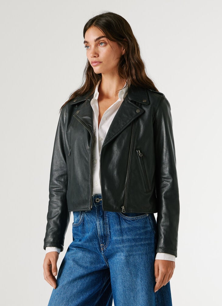 Pepe Jeans Leather Biker Jacket