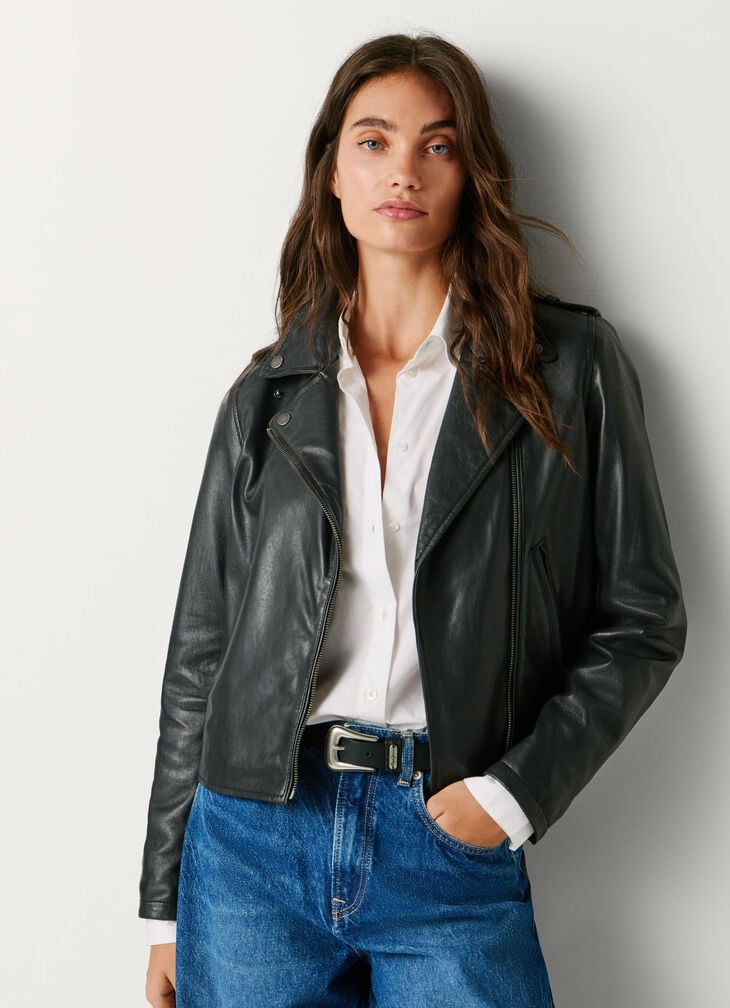Pepe Jeans leather biker jacket