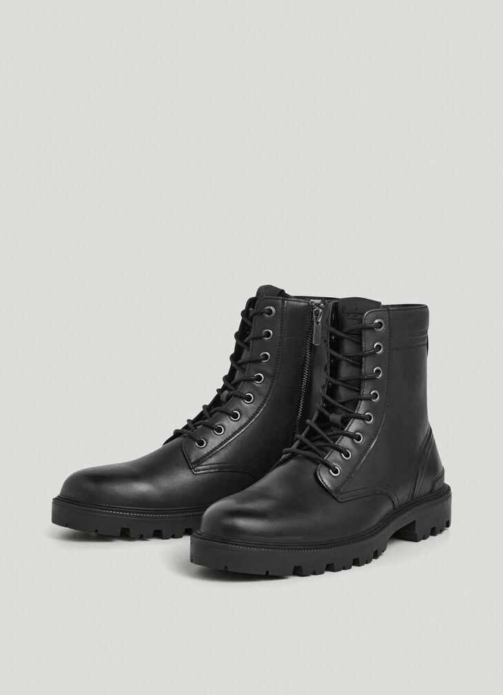 Pepe Jeans Leather Boots With Lace-up Closure